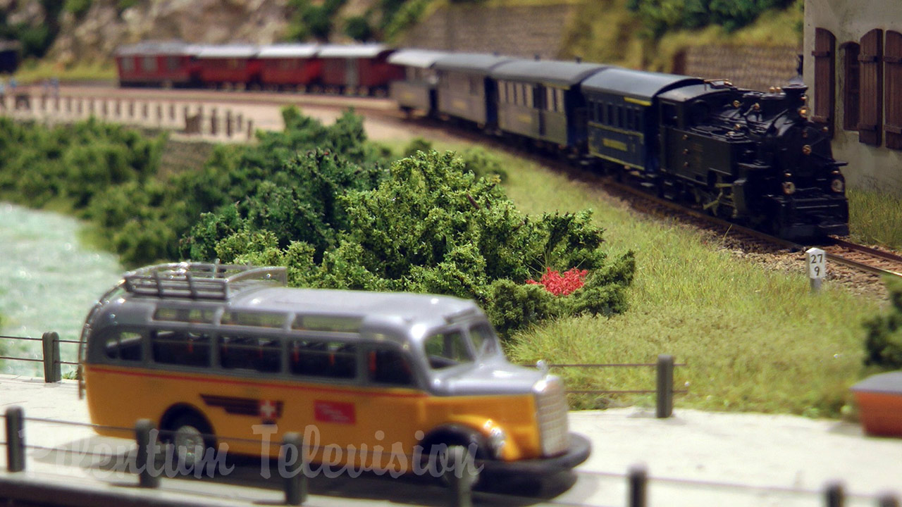 Steam locomotives and diesel trains from Switzerland on the Furka Cogwheel Railway