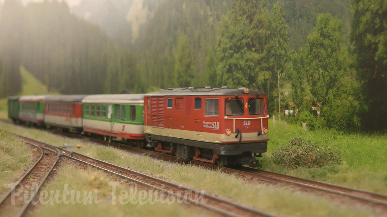 The Magic of Backdrops for Model Railroad Layouts and Backscenes for Model Railways: Narrow-gauge Railway in Salzburg in Austria