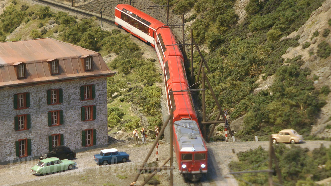 Model trains in action - One of the finest layouts of Switzerland in HO scale