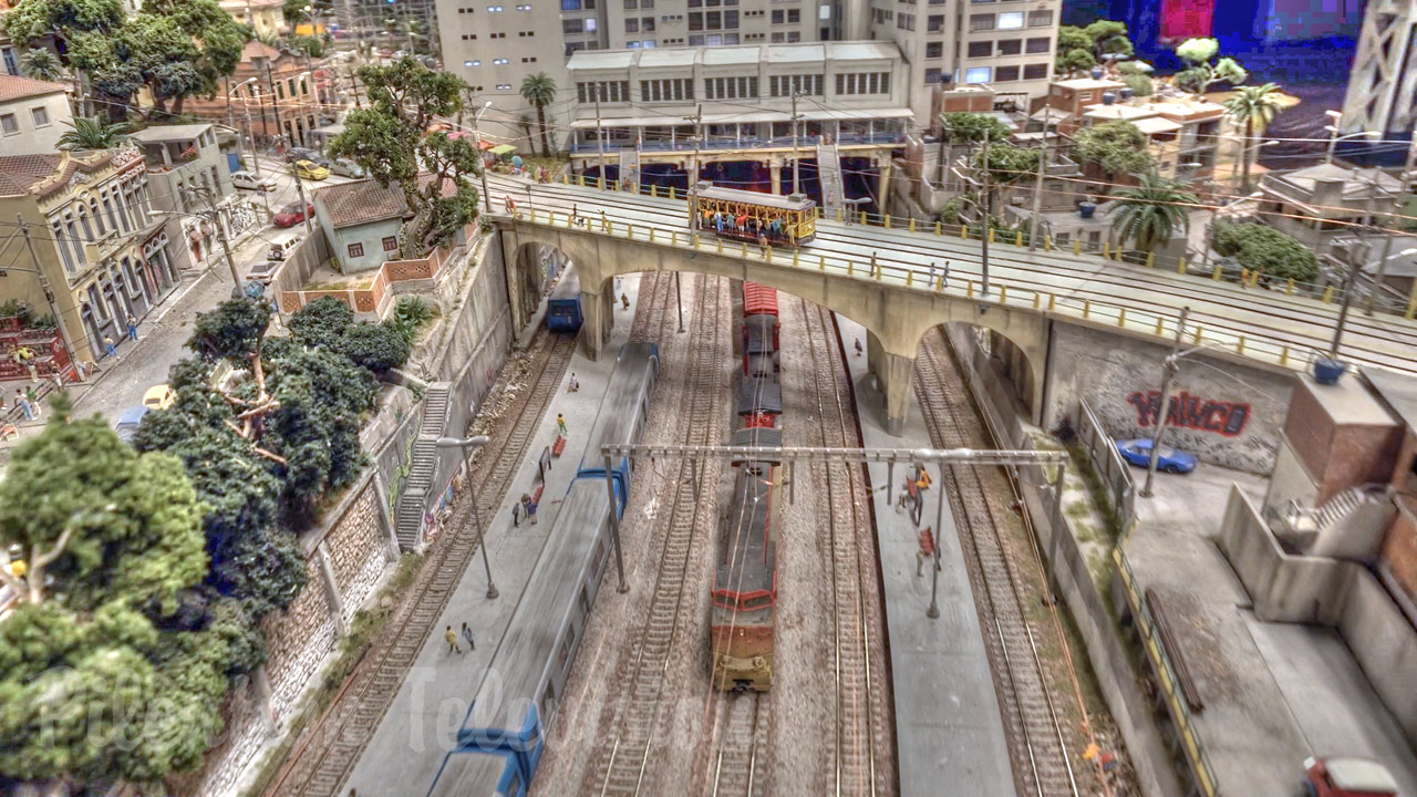 Maquete de trem do Rio de Janeiro - Model train diorama and model railway scenery of Brazil