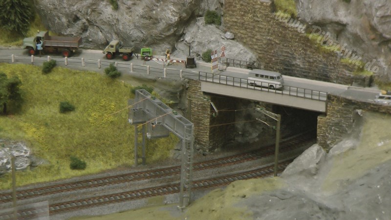Model Trains at the Gotthard Mountain in Switzerland