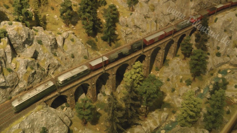Model Trains at the Gotthard Mountain in Switzerland