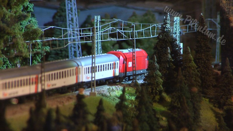 Fantastic model railroad layout DCC controlled in HO scale
