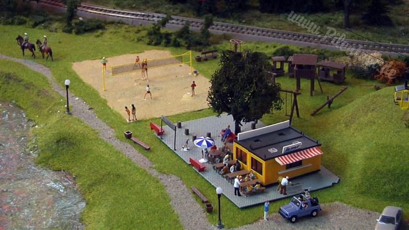 Large Model Railroad Layout with Cab Ride and more than 200 Model Trains in action