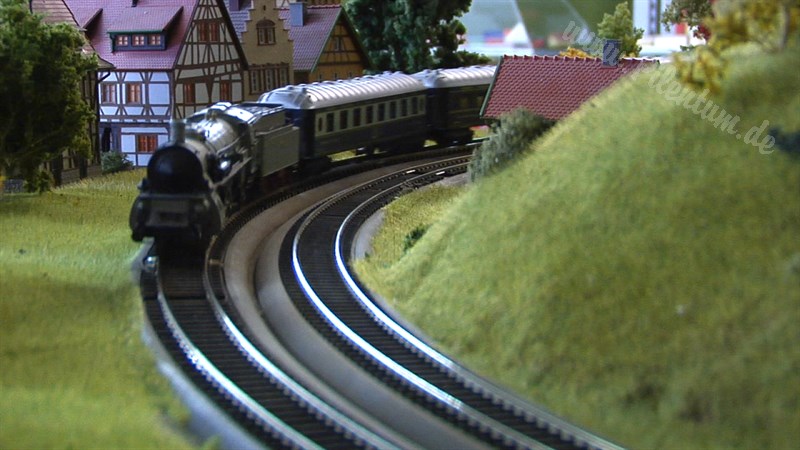 Large Model Railroad Layout with Cab Ride and more than 200 Model Trains in action