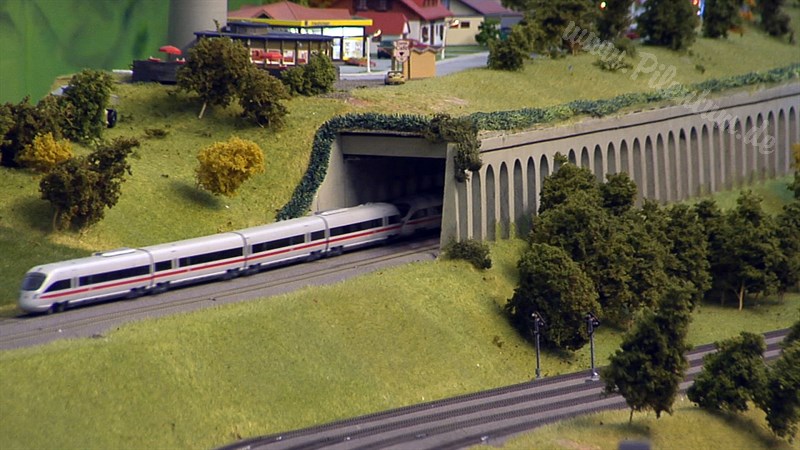 Large Model Railroad Layout with Cab Ride and more than 200 Model Trains in action