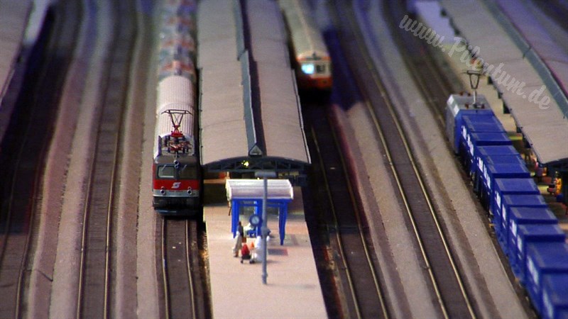 Large Model Railroad Layout with Cab Ride and more than 200 Model Trains in action