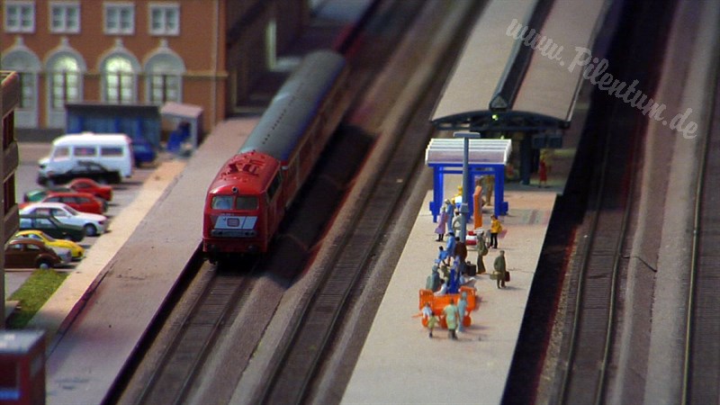 Large Model Railroad Layout with Cab Ride and more than 200 Model Trains in action