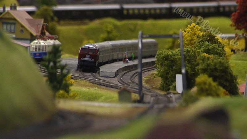 Large Model Railroad Layout with Cab Ride and more than 200 Model Trains in action