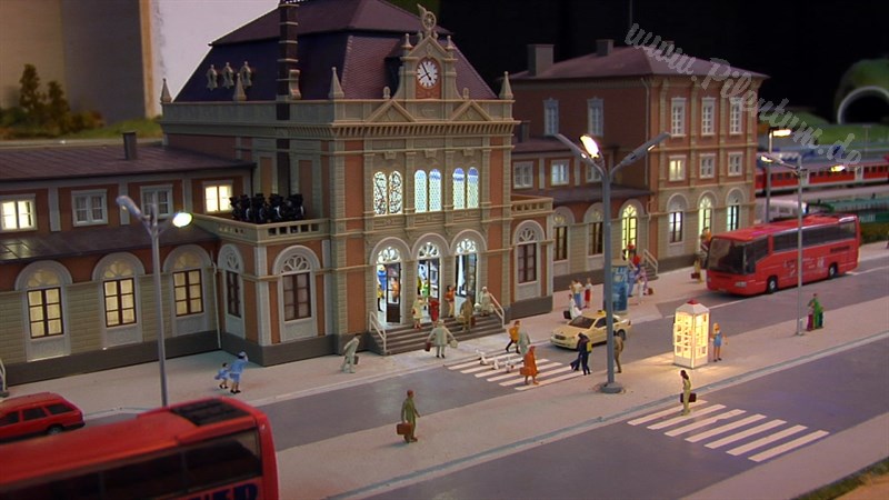 Large Model Railroad Layout with Cab Ride and more than 200 Model Trains in action