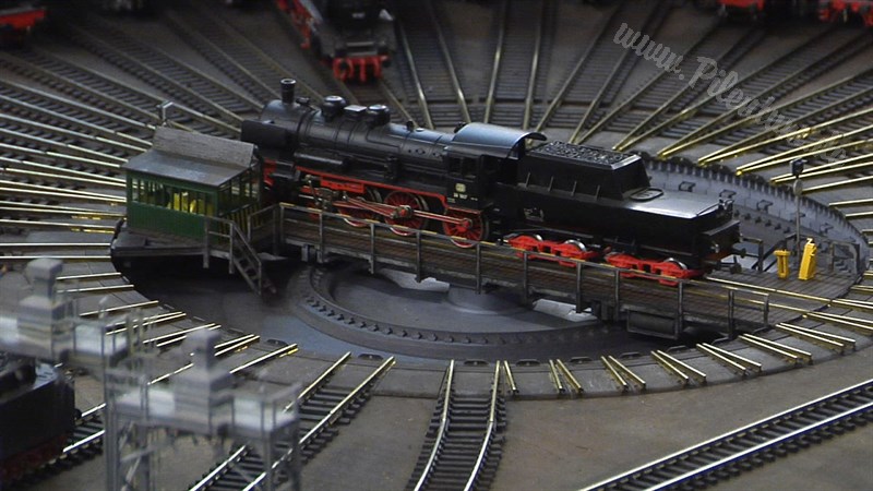 Large Model Railroad Layout with Cab Ride and more than 200 Model Trains in action