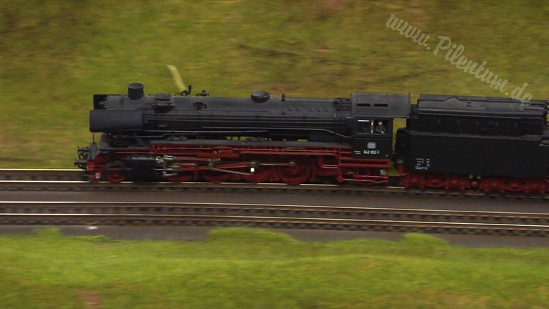 Large Model Railroad Layout with Cab Ride and more than 200 Model Trains in action