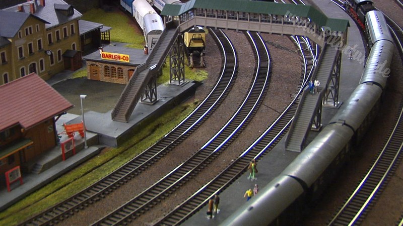 Large Model Railroad Layout with Cab Ride and more than 200 Model Trains in action