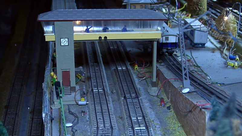 Marklin model train layout in analogue mode and HO scale