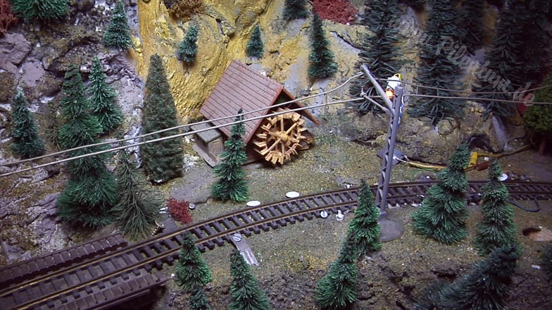 Marklin model train layout in analogue mode and HO scale