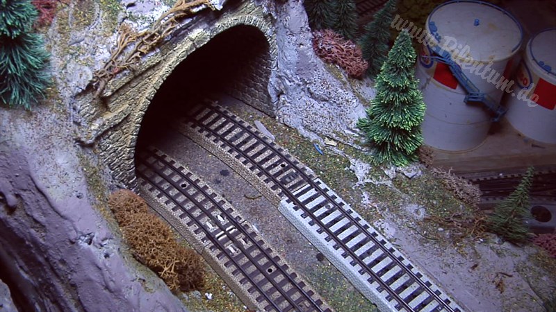 Marklin model train layout in analogue mode and HO scale