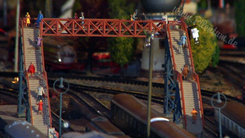 Marklin model train layout in analogue mode and HO scale