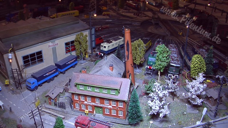 Marklin model train layout in analogue mode and HO scale