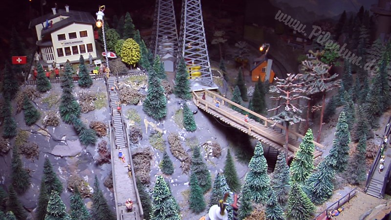 Marklin model train layout in analogue mode and HO scale