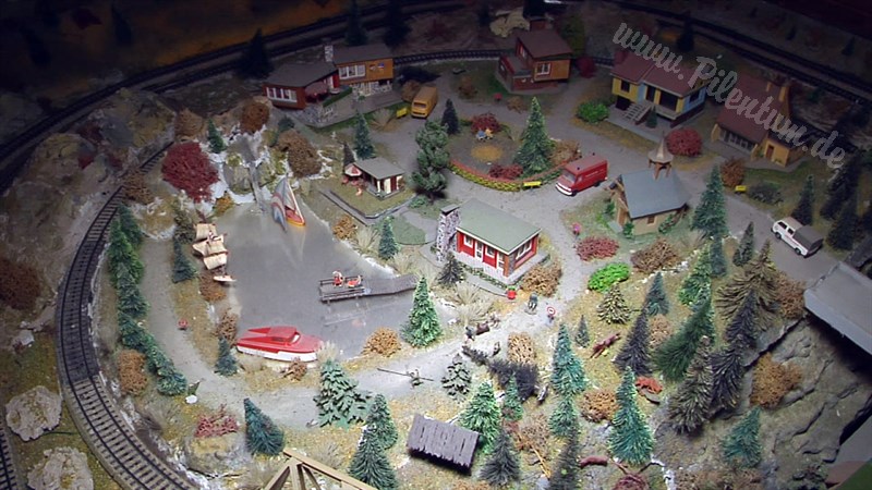 Marklin model train layout in analogue mode and HO scale