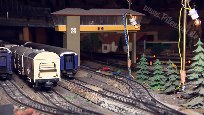 Marklin model train layout in analogue mode and HO scale