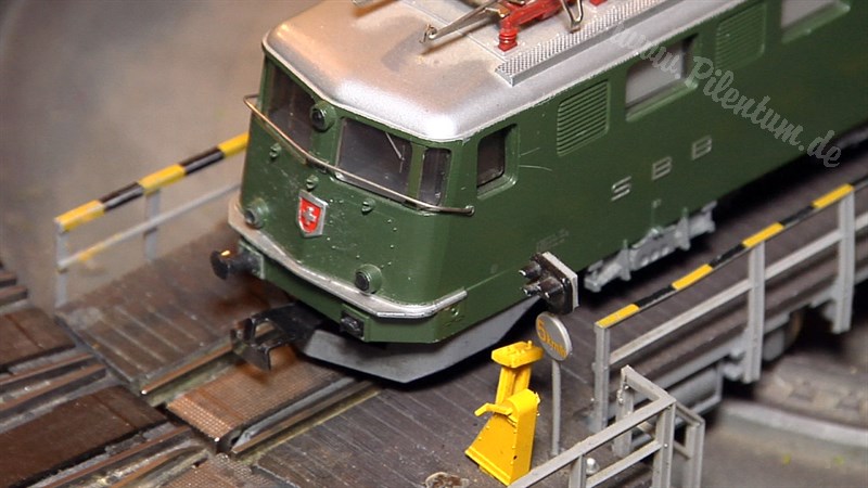 Marklin model train layout in analogue mode and HO scale