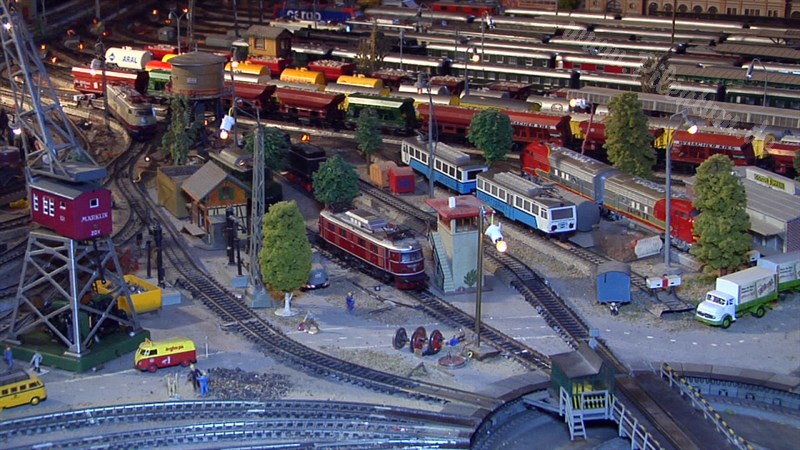 Marklin model train layout in analogue mode and HO scale