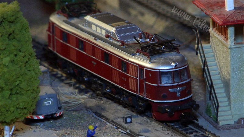 Marklin model train layout in analogue mode and HO scale