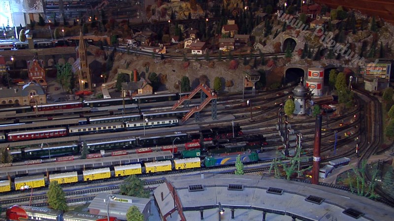 Marklin model train layout in analogue mode and HO scale