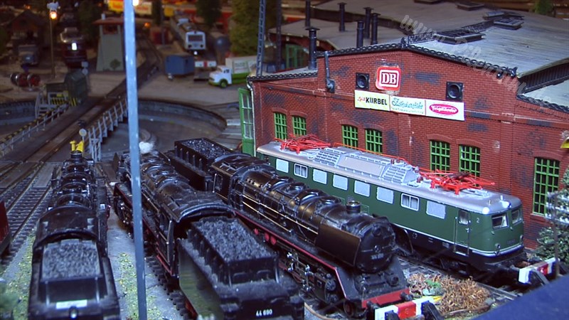 Marklin model train layout in analogue mode and HO scale