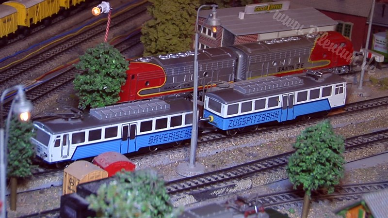 Marklin model train layout in analogue mode and HO scale