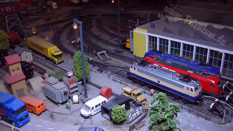 Marklin model train layout in analogue mode and HO scale