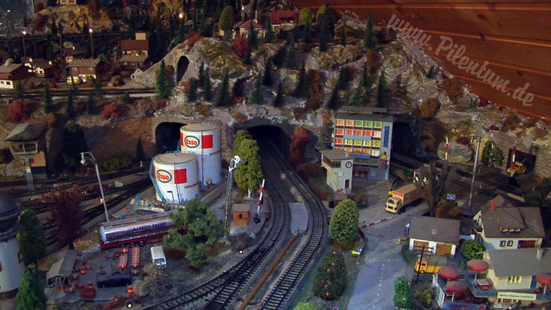 Marklin model train layout in analogue mode and HO scale