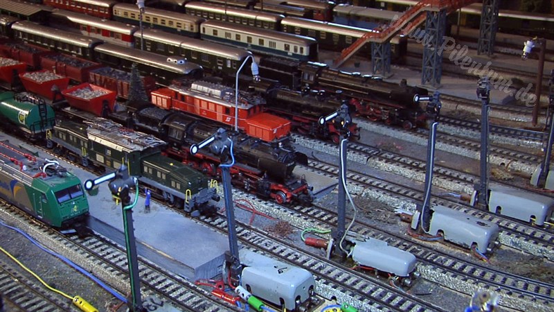 Marklin model train layout in analogue mode and HO scale