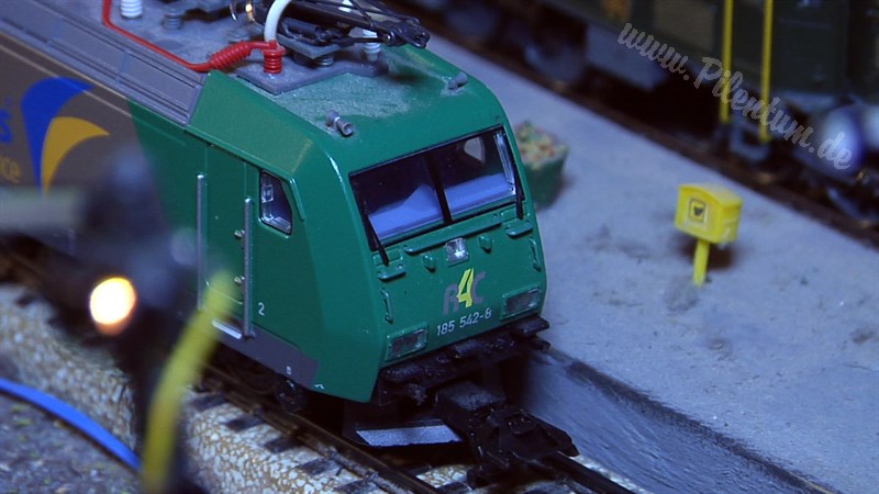 Marklin model train layout in analogue mode and HO scale