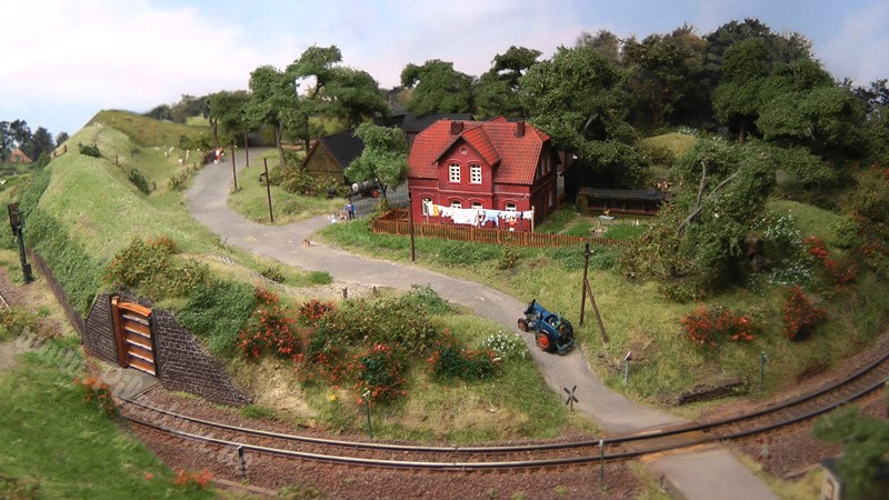 Z Scale Model Trains on an Amazing Model Railroad RR Layout