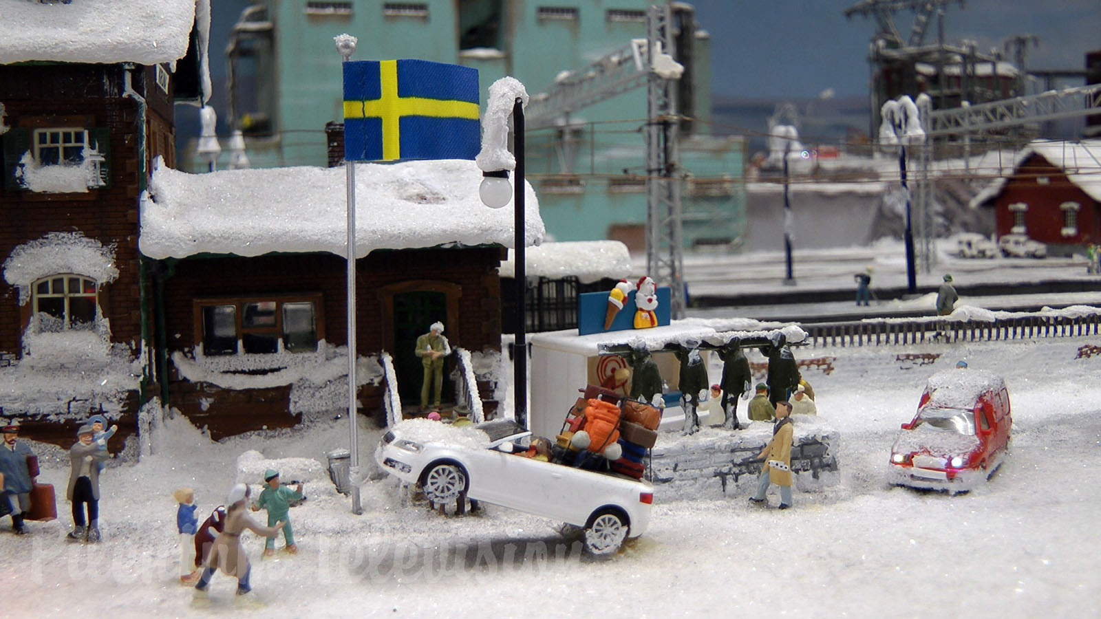 Model Railroad of Sweden with beautiful Snowscape