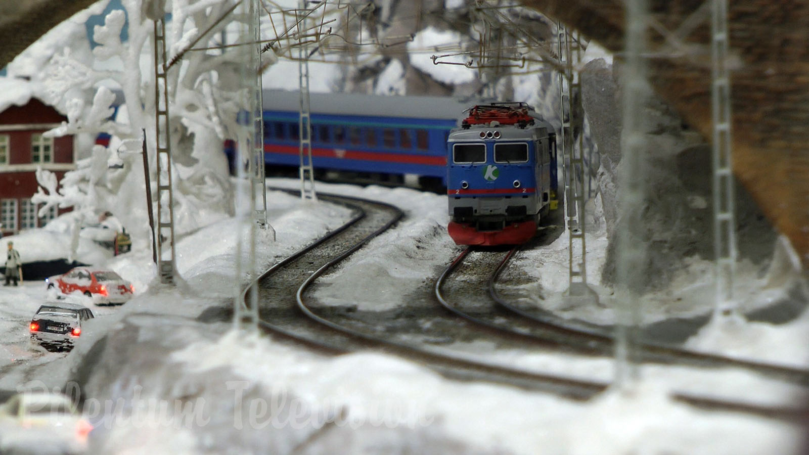 Model Railroad of Sweden with beautiful Snowscape