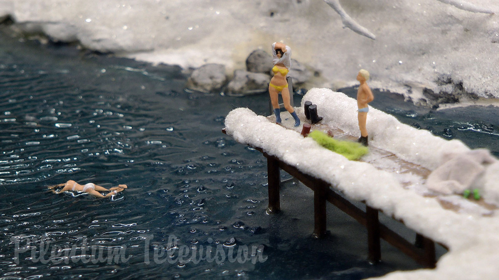 Model Railroad of Sweden with beautiful Snowscape