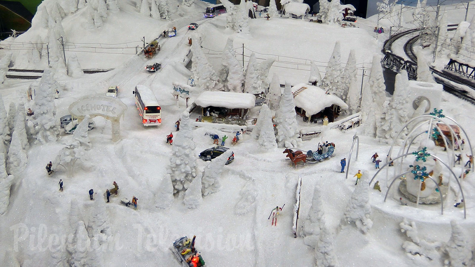 Model Railroad of Sweden with beautiful Snowscape