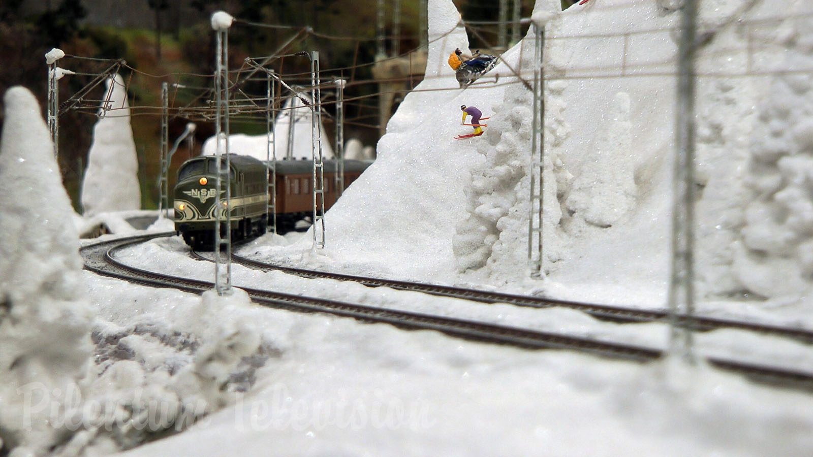 Model Railroad of Sweden with beautiful Snowscape