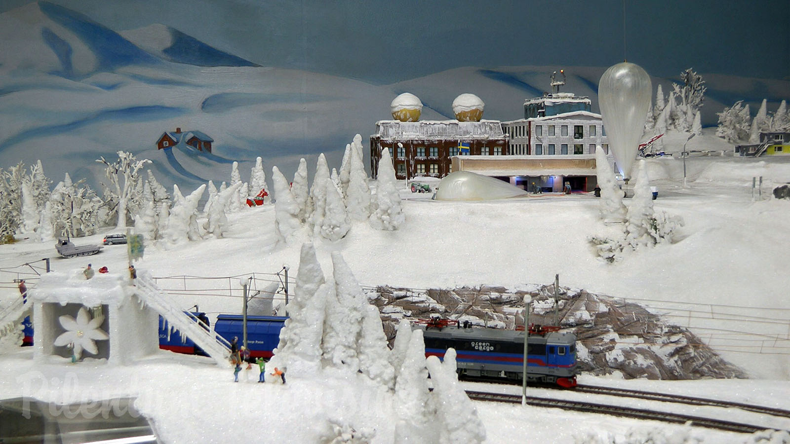 Model Railroad of Sweden with beautiful Snowscape