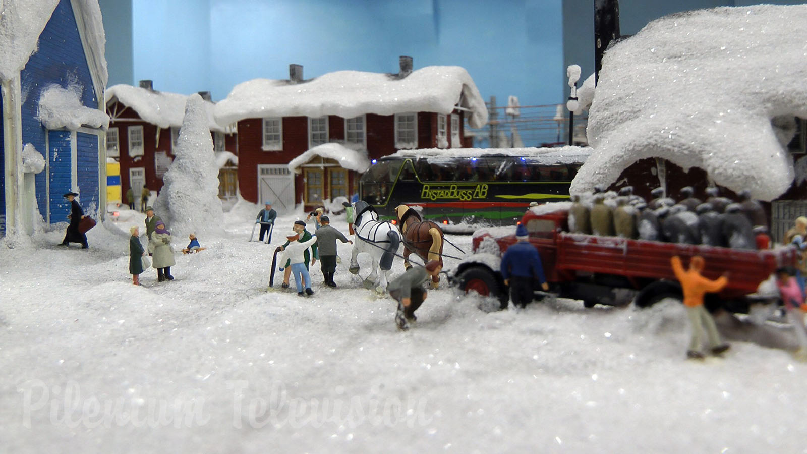 Model Railroad of Sweden with beautiful Snowscape