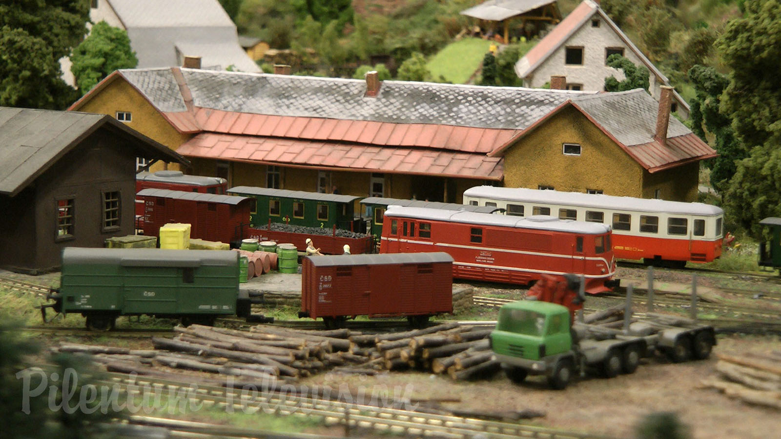 TT Scale Model Railroad Layout with Trains from the Czechoslovak State Railways