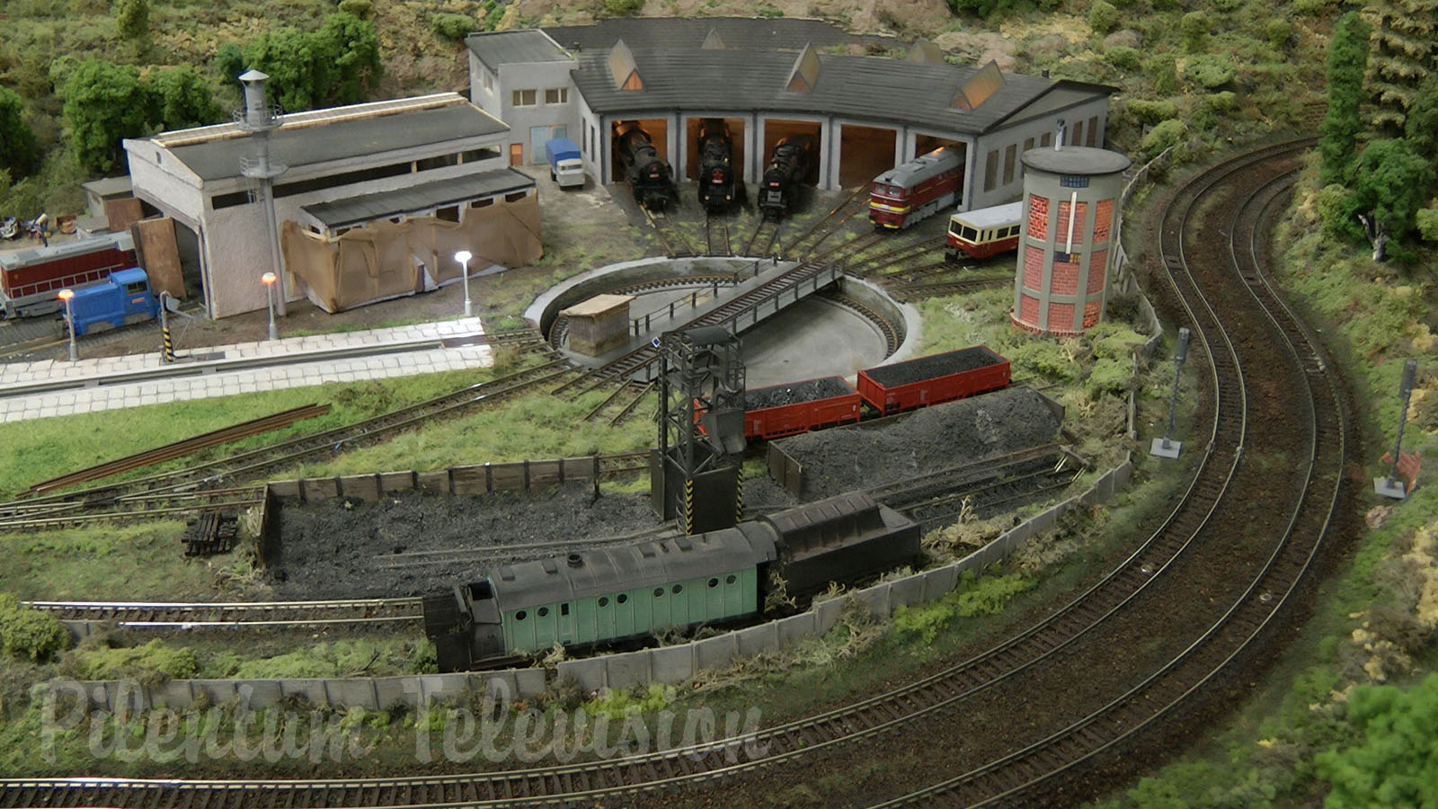 TT Scale Model Railroad Layout with Trains from the Czechoslovak State Railways