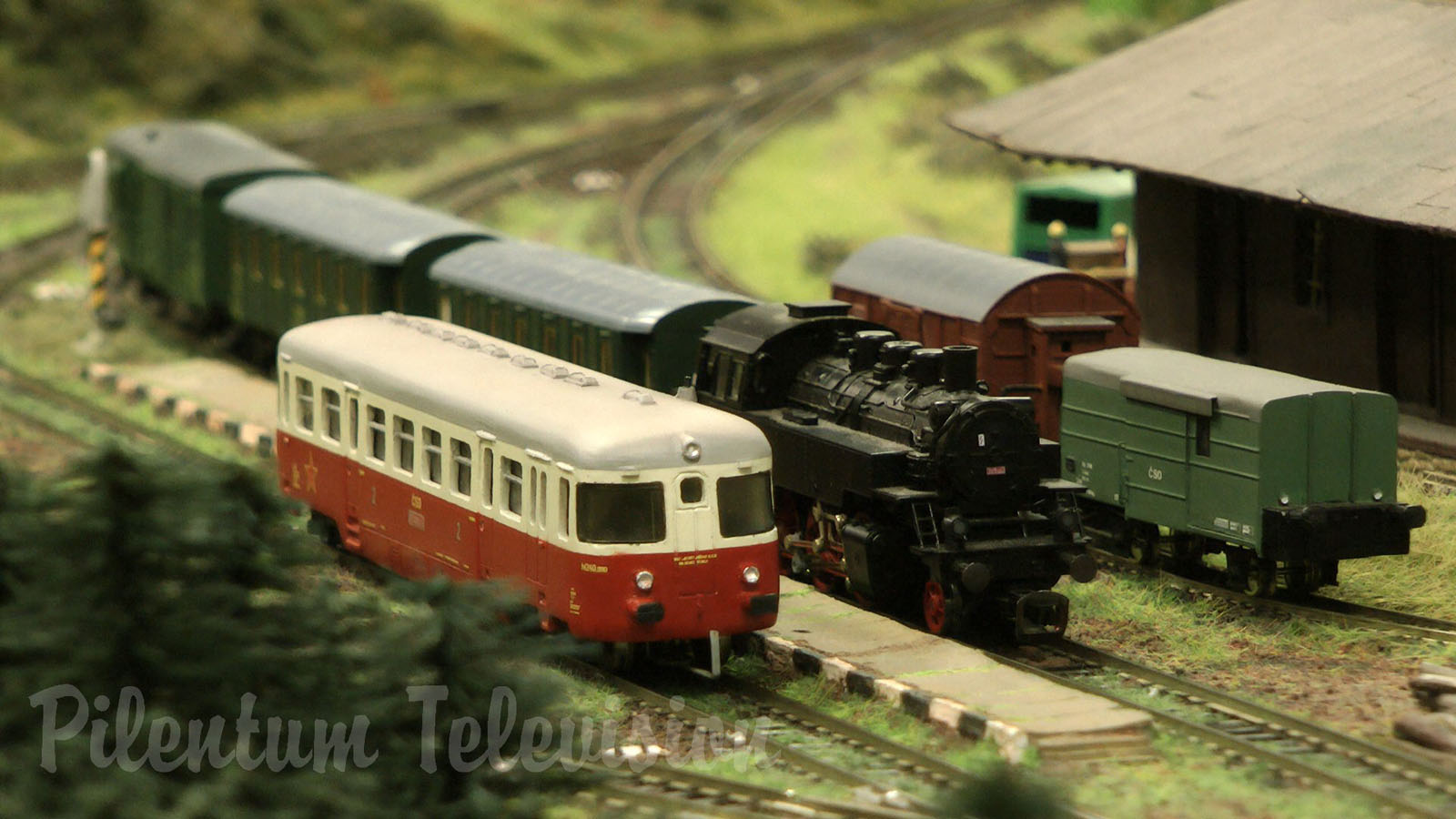 TT Scale Model Railroad Layout with Trains from the Czechoslovak State Railways