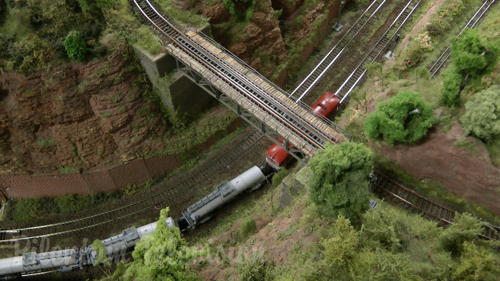 TT Scale Model Railroad Layout with Trains from the Czechoslovak State Railways