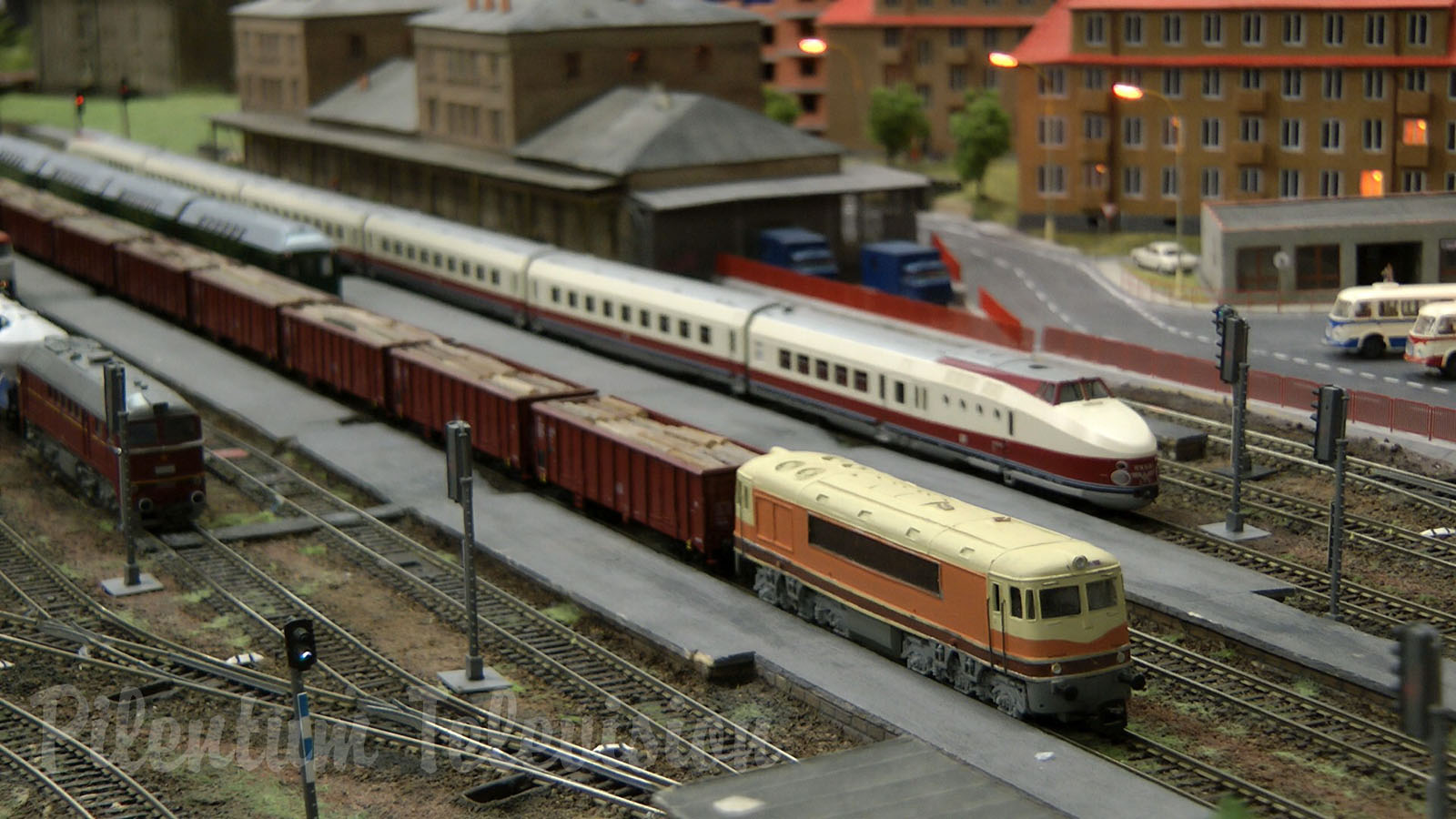 TT Scale Model Railroad Layout with Trains from the Czechoslovak State Railways