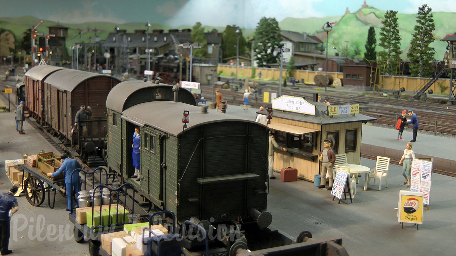 Steam locomotives on an amazing model railroad layout in scale 1/32