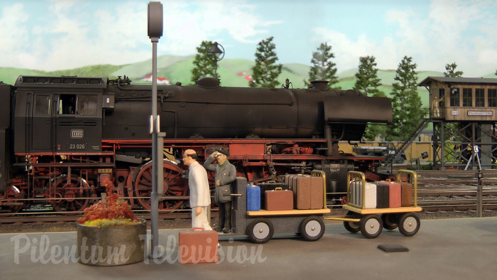 Steam locomotives on an amazing model railroad layout in scale 1/32